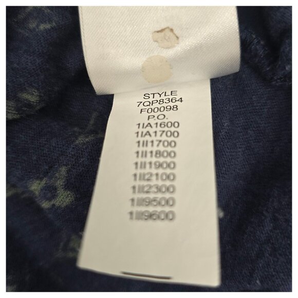 LUCKY BRAND Women's 1X Navy Blue Persian Carpet Rug Boho Lightweight Graphic Tee - Picture 11 of 15